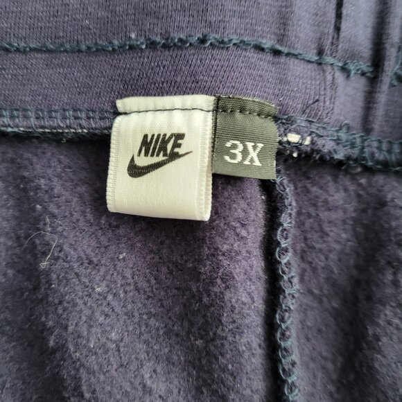 90s Nike Mens 3X Navy Tracksuit Set Hooded Jacket & Joggers White Tag Embroidere - Picture 5 of 16